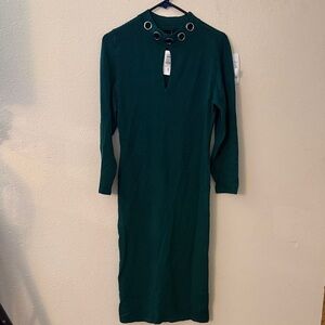 Torrid Teal Long Sleeve Dress with Grommet Detail